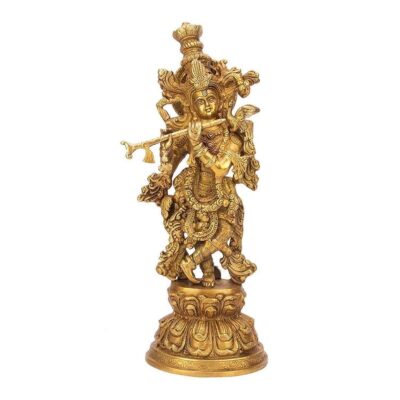 Lord Krishna Brass Statue – Divine Home Décor Idol