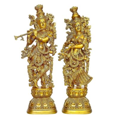 Pair of Large Radha Krishna Murti Statue – Home Decor