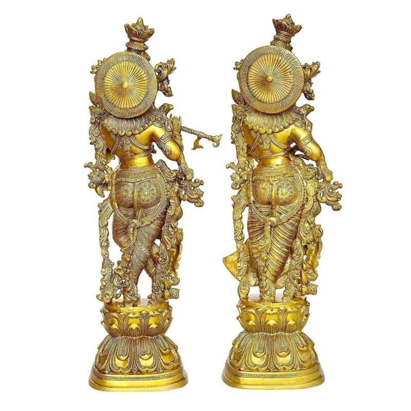 Pair of Large Radha Krishna Murti Statue – Home Decor - Image 3