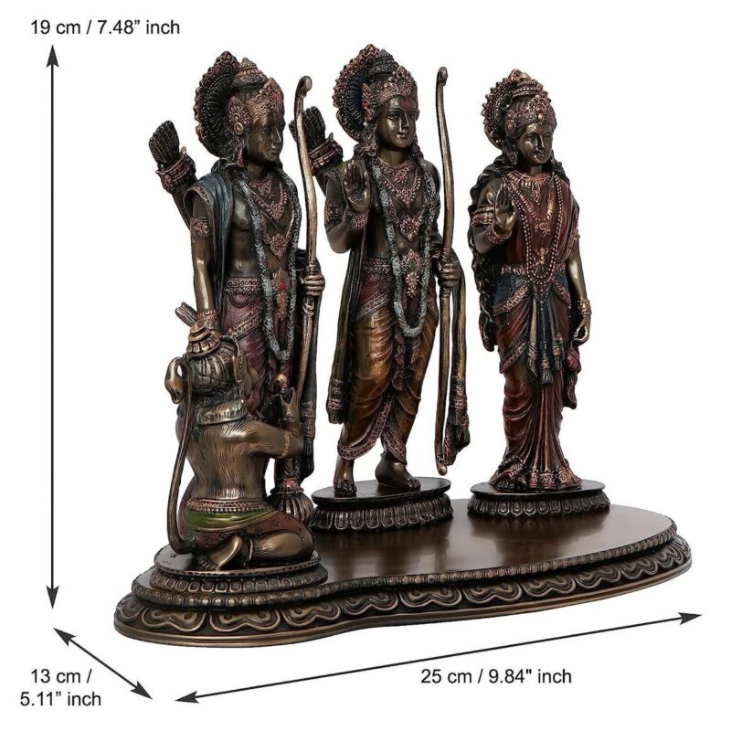 Ram, Laxman, Sita & Hanuman Cold Cast Bronze - Image 2