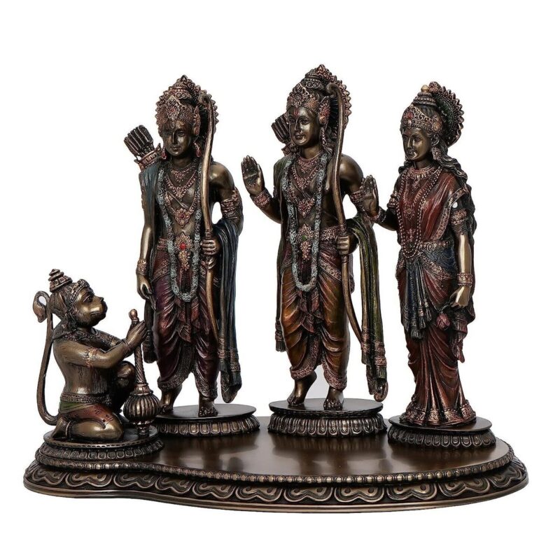 Ram, Laxman, Sita & Hanuman Cold Cast Bronze - Image 3