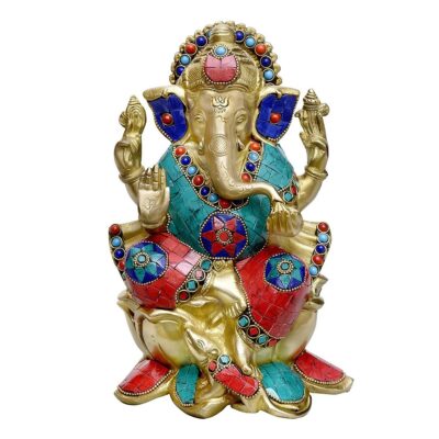 Ganpati Statue Sitting on Lotus – Divine Home Décor