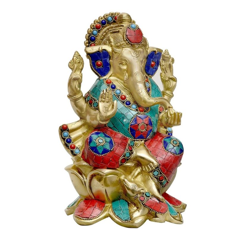 Ganpati Statue Sitting on Lotus – Divine Home Décor - Image 2
