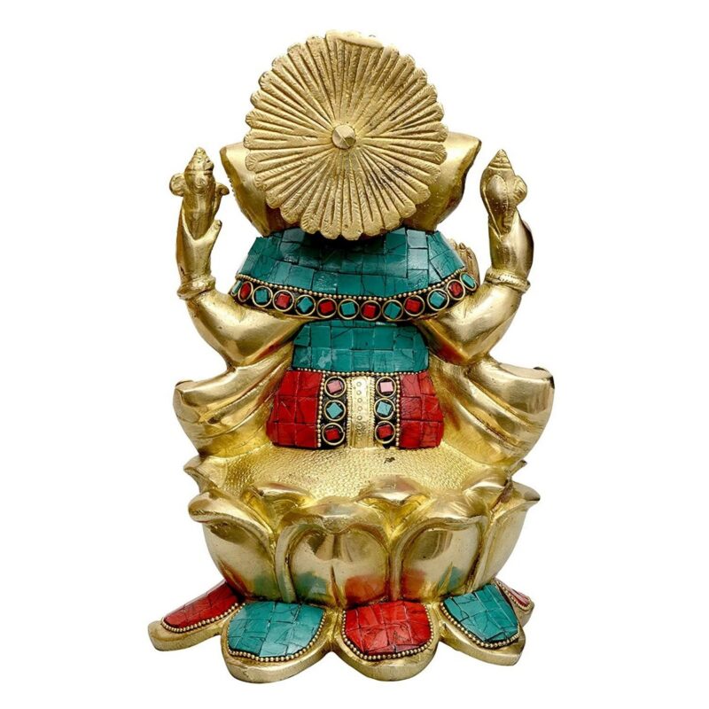 Ganpati Statue Sitting on Lotus – Divine Home Décor - Image 3
