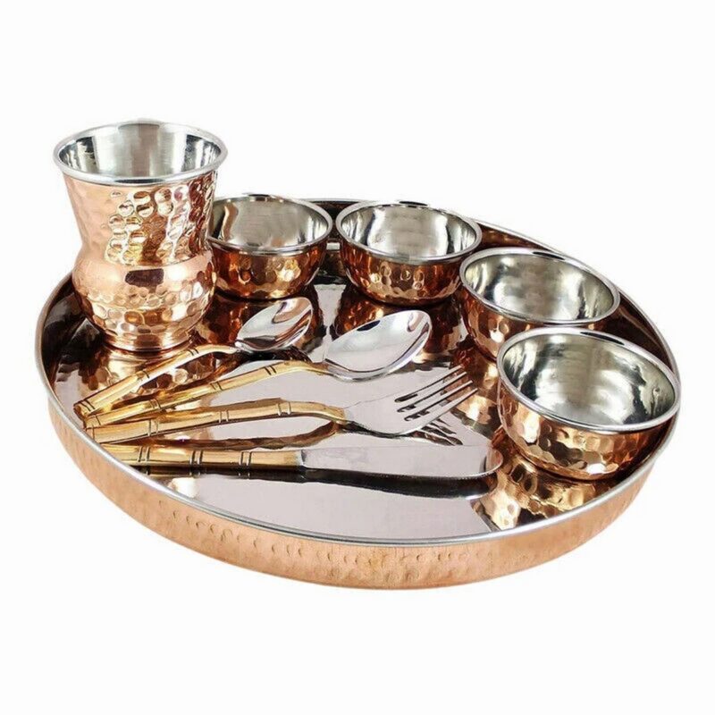 Steel Copper Traditional Dinner Thali Set – Serveware - Image 2