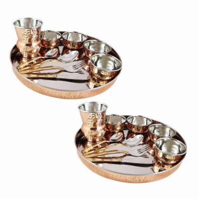 Steel Copper Traditional Dinner Thali Set – Serveware