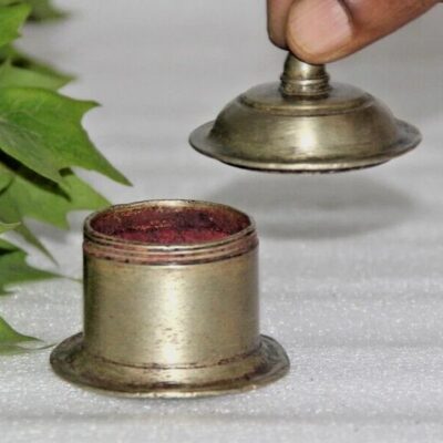 Brass Tikka Box – Traditional Kumkum & Sindoor Container