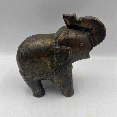 Artisan Wooden Elephant Statue – Handcrafted Décor
